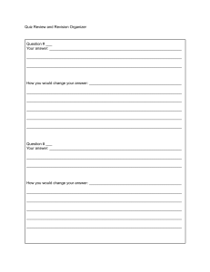 Quiz Review & Revision Organizer Template