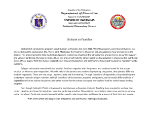 Gulayan sa Paaralan Project Report
