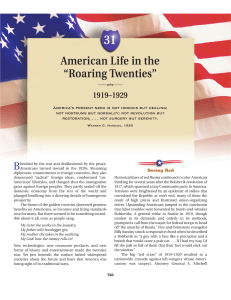 American Life in the Roaring Twenties: 1919-1929
