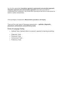 Language Assessment Approaches & Test Types