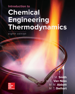 Chemical Engineering Thermodynamics Textbook, 8th Edition
