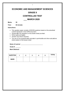 Grade 8 Economic & Management Sciences Test