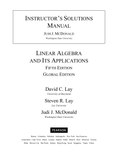 Linear Algebra Solutions Manual: Lay, Lay, McDonald