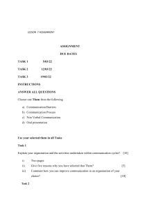 Communication Assignment: Tasks & Instructions