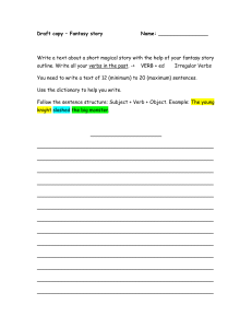 Fantasy Story Writing Worksheet