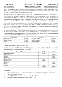 Accountancy Exam Paper for High School