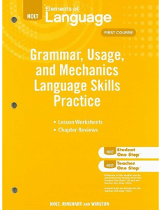 Grammar, Usage, Mechanics Language Skills Practice Workbook
