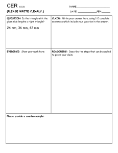 Right Triangle Worksheet: Pythagorean Theorem