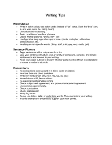 Writing Tips: Word Choice, Fluency, Conventions