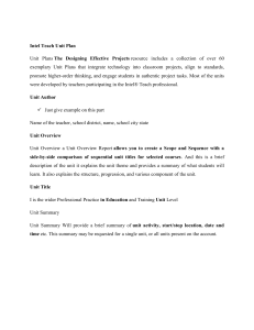Intel Teach Unit Plan Template