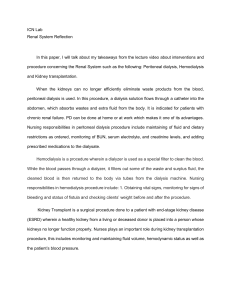 Renal System Interventions: Dialysis & Transplantation Reflection
