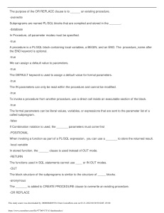 PL/SQL Procedures and Functions Study Guide