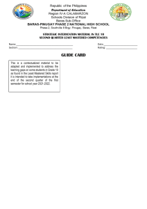 TLE 10 Intervention: Least Mastered Competencies Guide