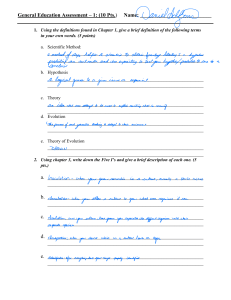 General Education Assessment: Scientific Method & Evolution