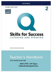 Q: Skills for Success Listening & Speaking Teacher's Handbook