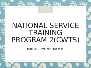 NSTP Project Proposal Guide: CWTS Module 8