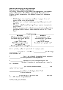 Business Negotiations Second Conditional Worksheet