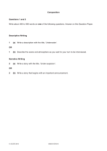 Composition Exam Paper: Descriptive & Narrative Writing Prompts