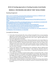 New Social Studies: Teaching Approaches & Aims