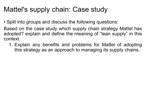 Mattel Supply Chain Case Study: Lean Production Analysis