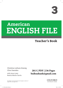 American English File 3 Teacher's Book