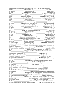 Conditional Sentences Worksheet: English Grammar Practice