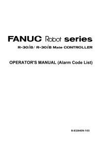 FANUC Robot Alarm Codes: Operator's Manual