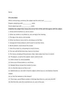 Subject-Verb Agreement Worksheet