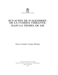 Ecuación de D'Alembert y Teoría de Lie