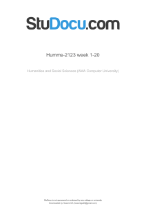Humms-2123 Exam: Creative Nonfiction & Literary Journalism