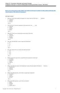 Radiographic Positioning Test Bank: Anatomy & Imaging