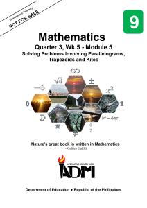 Grade 9 Math: Parallelograms, Trapezoids, Kites - Module