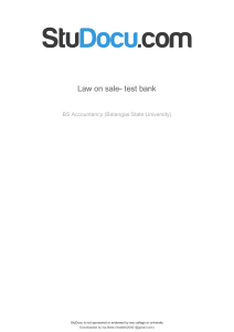 Law on Sales Test Bank