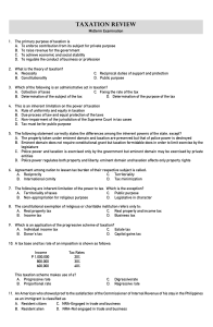 Taxation Midterm Exam: Review & Practice Questions