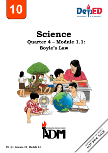 Boyle's Law: Science Module for Grade 10