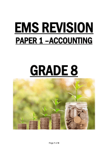 Grade 8 Accounting Revision Test