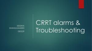 CRRT Alarms & Troubleshooting