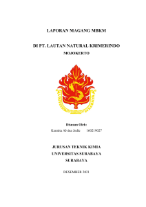 Laporan Magang MBKM di PT. Lautan Natural Krimerindo