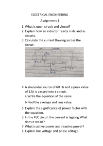 Electrical Engineering Assignment 1