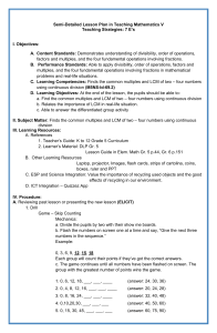 Math Lesson Plan: LCM with Continuous Division