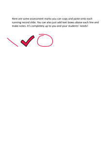 Assessment Marks for Running Records