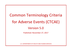 CTCAE v5.0: Adverse Event Terminology & Grading