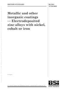 BS ISO 15726:2009: Zinc Alloy Electrodeposited Coatings Standard