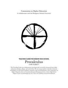 Precalculus Teaching Guide for Senior High School