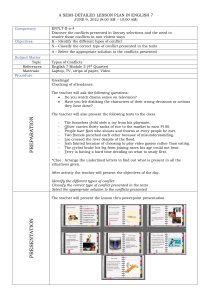 English 7 Lesson Plan: Types of Conflicts & Resolution