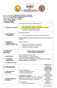 Practical Research 1: Characteristics, Processes, Ethics