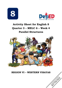 English 8 Activity Sheet: Parallel Structures
