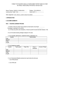 Teacher's Annual Accomplishment Report Format