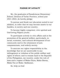 Pledge of Loyalty: Panaliciscan Elementary School