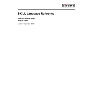 SKILL Language Reference - Cadence